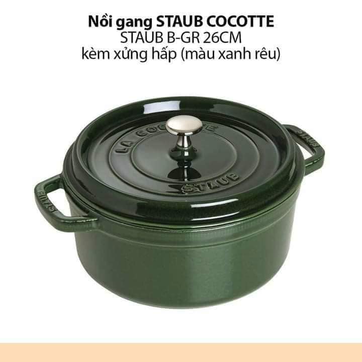 NỒI GANG  KÈM XỬNG HẤP STAUB 26cm - Made in France