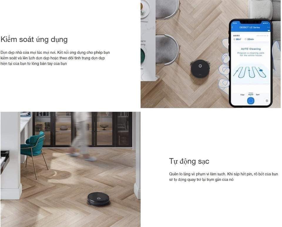 ROBOT HÚT BỤI LAU NHÀ ECOVACS U2 - BẢN ĐỨC