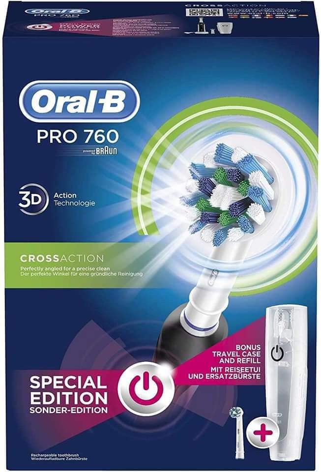 Bàn chải điện Oral-B Pro 760 Cross Action   refill   travel case