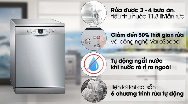 Tích hợp nhiều công nghệ hiện đại cho việc rửa bát nhanh, sạch và an toàn